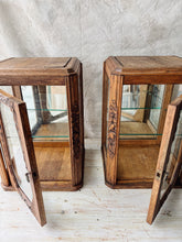 Load image into Gallery viewer, Pair of Art nouveau glass display cabinets