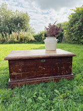 Load image into Gallery viewer, Antique wooden chest with carved panels