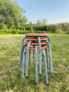 Vintage French school lab stools - pair