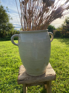 Vintage French very large sandstone urn jar with ear handles