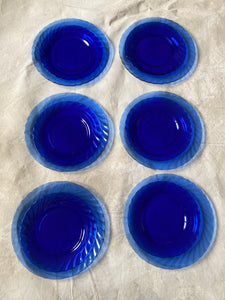 Set of vintage Arcoroc cobalt blue Blue plates