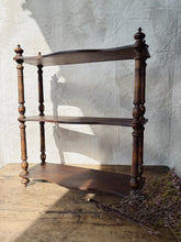 Load image into Gallery viewer, Antique French 19th century turned wood wall shelf
