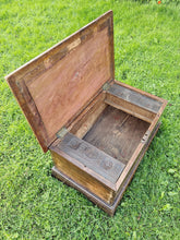 Load image into Gallery viewer, Antique wooden chest with carved panels