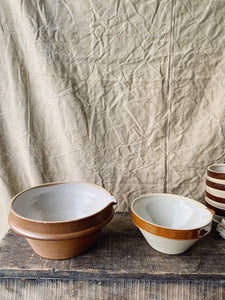 Vintage French stoneware batter bowl “tian”