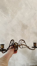 Load image into Gallery viewer, Vintage brass Art Nouveau candle sconce