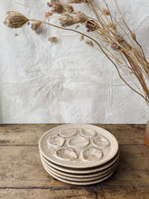 Load image into Gallery viewer, Vintage French sandstone oyster plates - set of 5