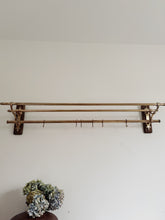 Load image into Gallery viewer, 1920s French brass art deco hat and coat rail or kitchen pot stand and rail