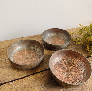 Antique Persian pewter copper pots