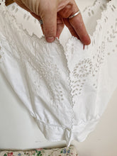 Load image into Gallery viewer, Antique French cotton broderie anglaise camisole (size XS)