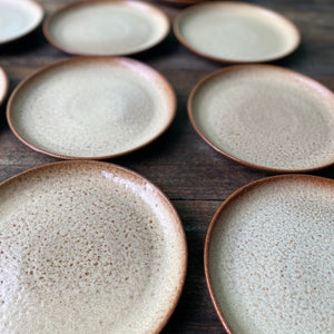 Vintage French handmade textured plates - set of 11