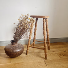Load image into Gallery viewer, Vintage French pine stool