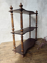 Load image into Gallery viewer, Antique French 19th century turned wood wall shelf