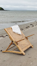 Load image into Gallery viewer, Vintage Rattan Backed Folding Wooden Back Rest