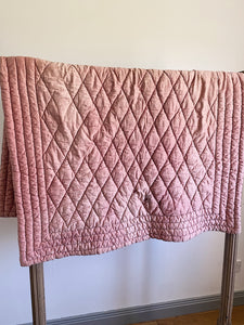 Antique french faded pink quilt