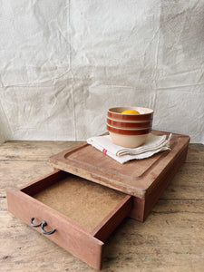 Vintage French chopping board with drawer