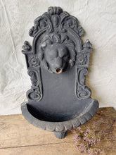 Load image into Gallery viewer, Antique French cast iron lion head fountain garden sink
