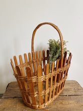 Load image into Gallery viewer, Wood and wicker foraging basket