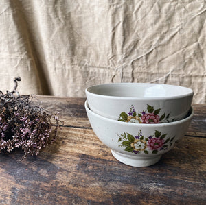 Pair Vintage French breakfast bowls