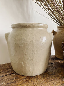 Antique French stoneware confit pot