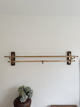 Load image into Gallery viewer, 1920s French brass art deco hat and coat rail or kitchen pot stand and rail