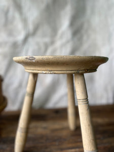 Antique French painted milking stool