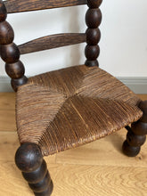 Load image into Gallery viewer, Vintage French rustic turned wood straw chair