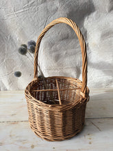 Load image into Gallery viewer, Vintage handwoven willow bottle basket