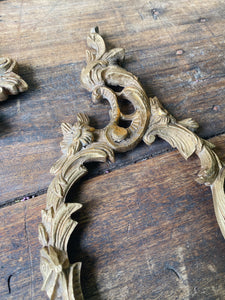 Antique decorative brass sconce plates