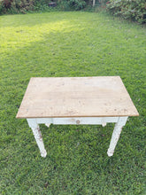 Load image into Gallery viewer, Antique French painted legs table desk with drawer