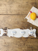 Load image into Gallery viewer, Antique French  Enamel kitchen towel hooks