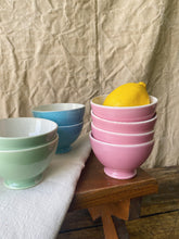 Load image into Gallery viewer, Mid Century French little “café au lait&quot; bowls by Boch Frères