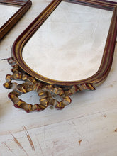 Load image into Gallery viewer, Pair of Gold finished arch mirror with bow detail