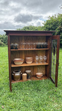Load image into Gallery viewer, Vintage double door cabinet with lead light and stained glass