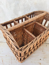 Load image into Gallery viewer, Wicker large six compartment bottle basket