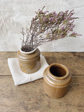 Load image into Gallery viewer, Vintage French brown glazed sandstone pots
