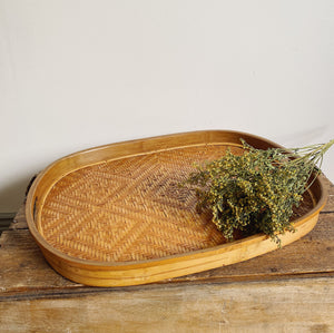 Vintage Indonesian handmade bamboo tray