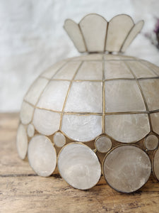 Vintage mother of pearl and brass light shade
