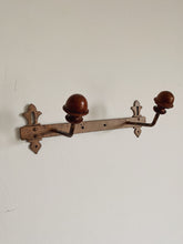 Load image into Gallery viewer, Vintage French painted metal and wood coat hooks