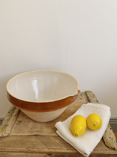 Vintage French sandstone large mixing bowl “Tian”