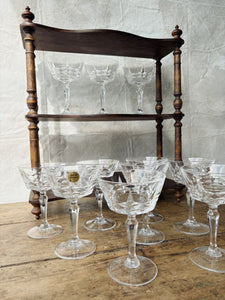 Vintage crystal d’Arques cut glass champagne coupés - set of 10