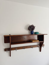 Load image into Gallery viewer, Vintage French wall shelf with hooks