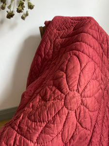French Antique double sided hand-quilted bedspread