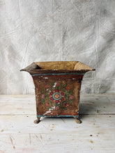 Load image into Gallery viewer, Vintage Indian metal Handpainted jardinière planters