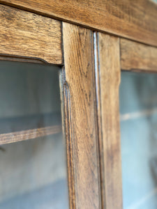 Vintage French sliding glass door display cabinet