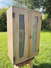 Load image into Gallery viewer, French early 20th century wooden cabinet with textured glass