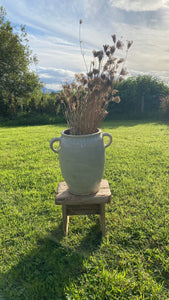 Vintage French very large sandstone urn jar with ear handles