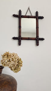 French Antique faux bamboo mirror