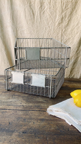 Vintage shop display metal baskets