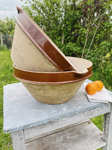 Extra large antique Tian dairy bowl