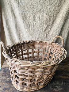 Vintage French extra large wicker basket